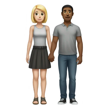 Very short girl with a tall guy sticker