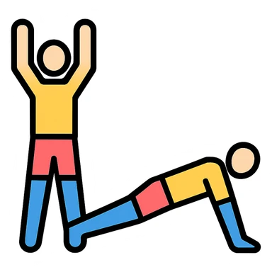 burpees exercise, energetic, simple sticker