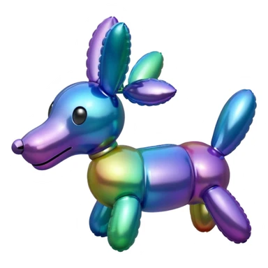 A very basic oil, slick, looking balloon animal sticker