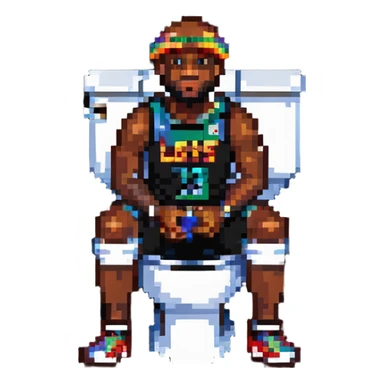 LeBron James on a toilet sticker