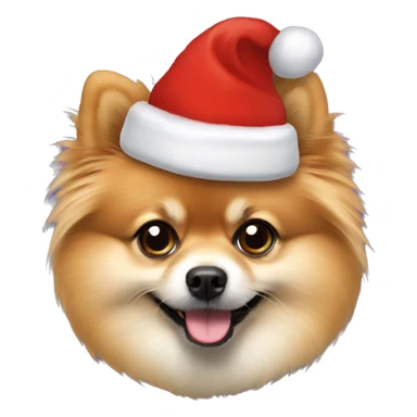 Pomeranian with Christmas hat sticker