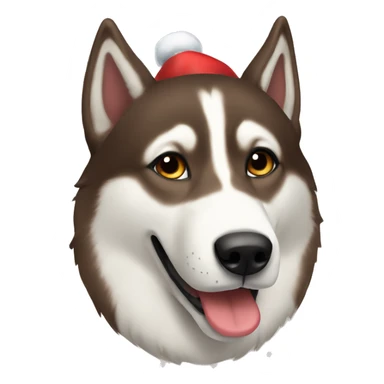 Brown husky Christmas  sticker