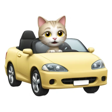 Cat driving a car sticker