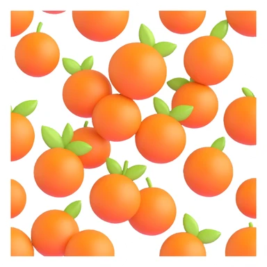 simple orange fruit, 3D, elegant, high-gloss finish, no text sticker