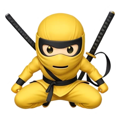 A round smiley face that's a ninja , colour yellow  sticker