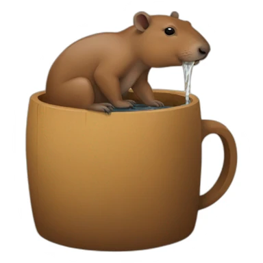 Capibara drinking mate sticker