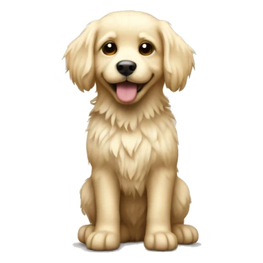 Light blonde small puppy with shaggy fur full body sticker