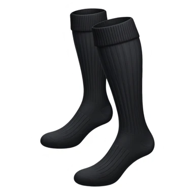  Plain Black  very long socks sticker