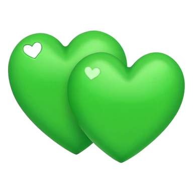 Two green hearts  sticker