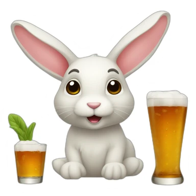 Lapin bois de l'alcool sticker