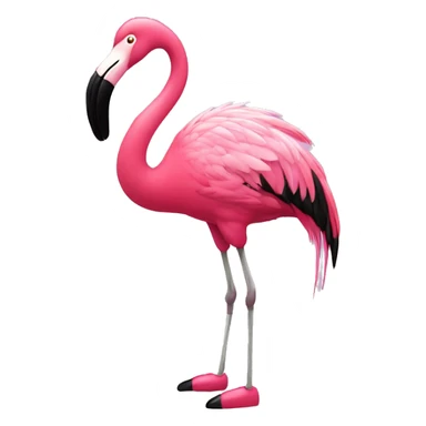 "A pink flamingo with tap-dancing shoes. sticker