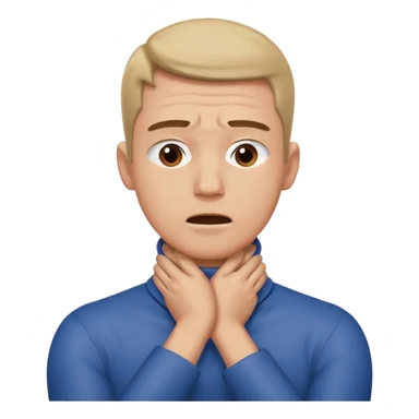 Man with hands gripped around neck crossed like he is choking sticker