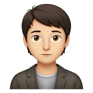 

1 Personal Appearance
The person has a medium complexion. Their facial features include a prominent nose, a neutral mouth, and a slightly rounded face shape.  Short, dark brown hair is styled in a slightly tousled, cropped cut.  The person's expression appears neutral.
 sticker