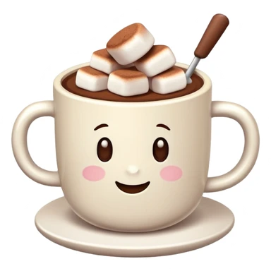 white cup with cocoa and marshmallows sticker