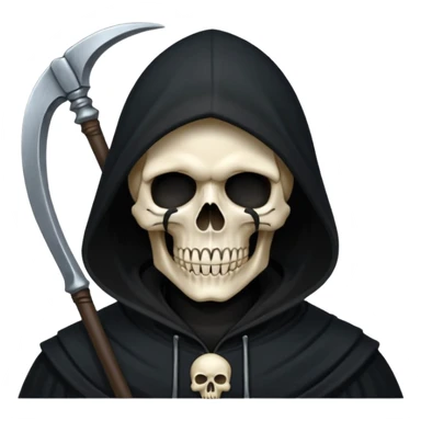 black hood skull scythe sticker