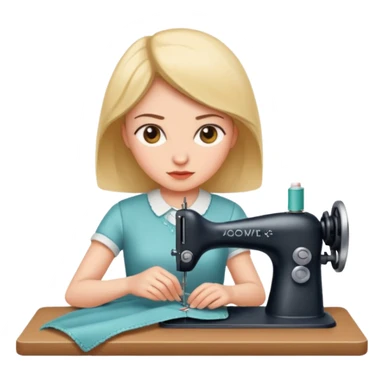 زنی که در حال خیاطی است sticker