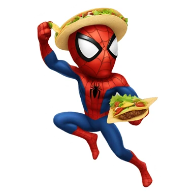 Spiderman eating a taco sticker