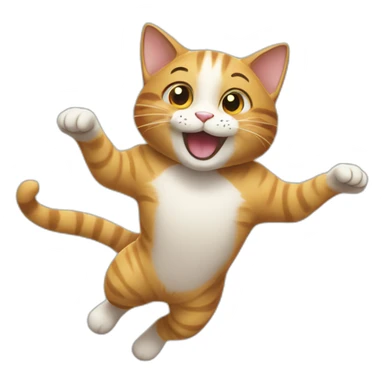 a cat that jumps up and down in happiness sticker