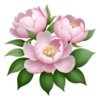 Bouquet of pale pink peonies and tri sticker