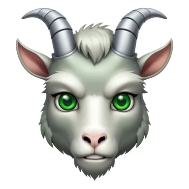 Terminator Goat with green eyes sticker