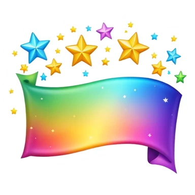 colorful banner with stars sticker