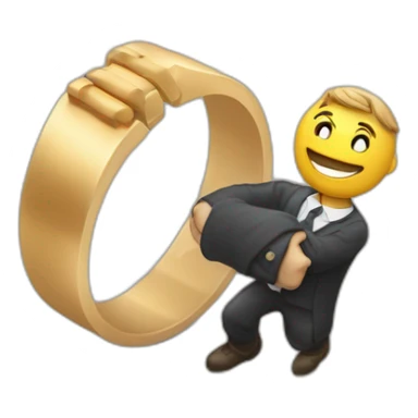 homme a genoux demande tiens une bague en main  sticker