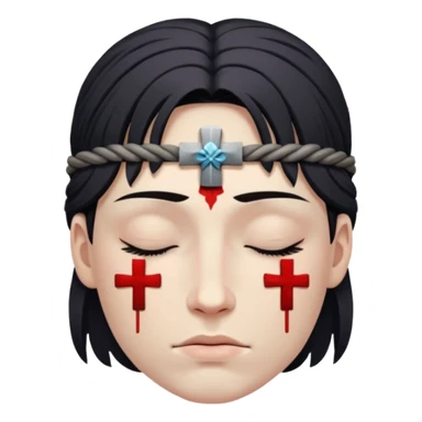 Warrior dead and closed eyes with cross eyes sticker