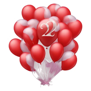 22 birthday balloons red sticker