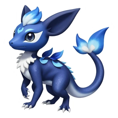 Nebulae Salandit-Meowstic-Noibat-Fakémon-hybrid-creature (full body)  sticker