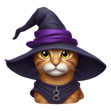 Cat with witch hat sticker