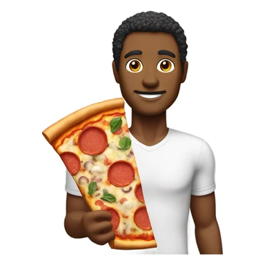 Man with pizza for a face sticker