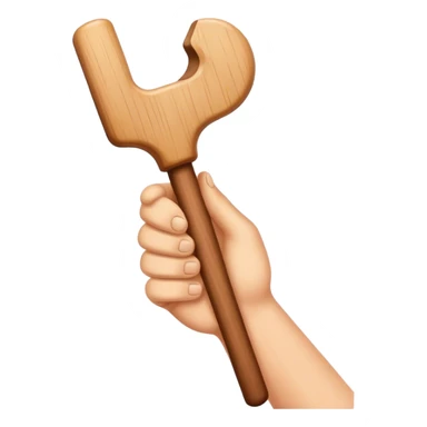 Hand holding Woodstick sticker