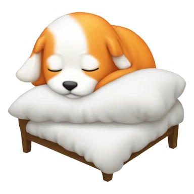 Little white and orange little sleeping  sticker