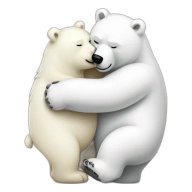 bear hugging polar bear sticker