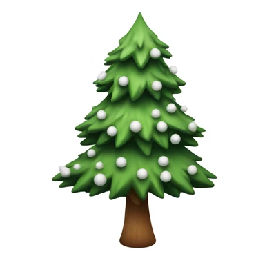  actual white fir christmas tree isolated.  sticker