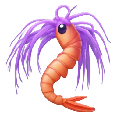 Prawn with purple hair and fringe  sticker