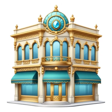 Elegant jewelry store building with display windows sticker