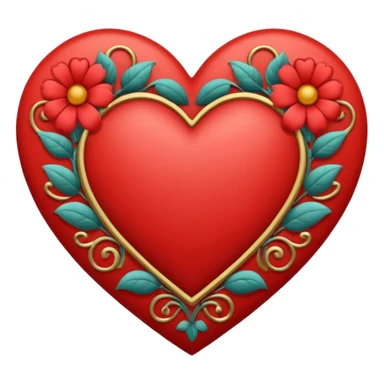 heart with a floral border sticker