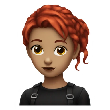 young goth girl with red hair sticker