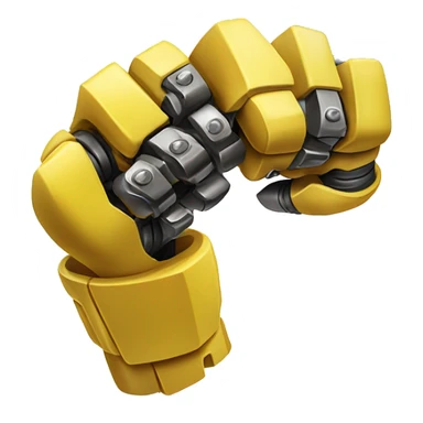 Yellow mechanical cyborg bicep that’s flexing sticker
