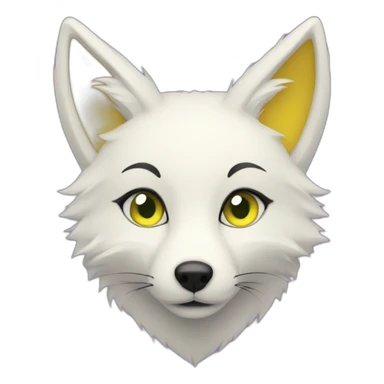 purple yellow white fox furry green eyes sticker