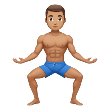 guy blue short warrior yoga pose sticker