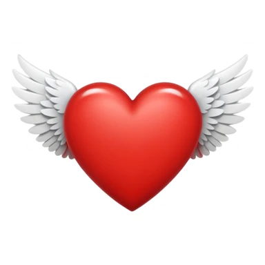A heart in the middle of two wings sticker