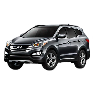 Comic drawing of Hyundai Santa Fe year 2013 dark grey sticker