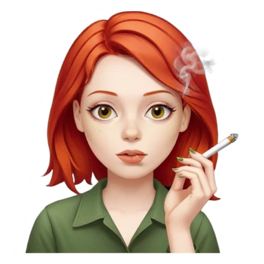 red hair alt girl smoking a joint sticker