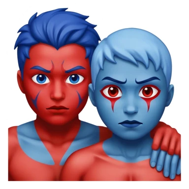 two converts red and blue sticker
