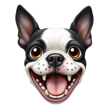 Boston terrier laughing sticker