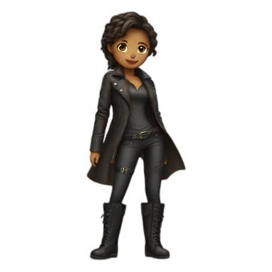 Girl wear leather and boots sticker