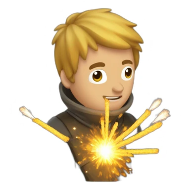medieval Pyrotechnician seeing some fireworks go off in front of him sticker