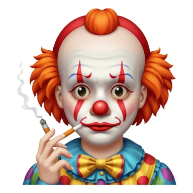 Smoking depressed clown sticker